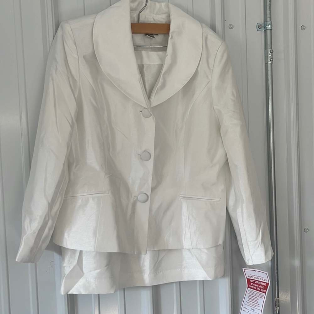 Especially Yours Womens Suit Skirt Set Blazer New ivory 14